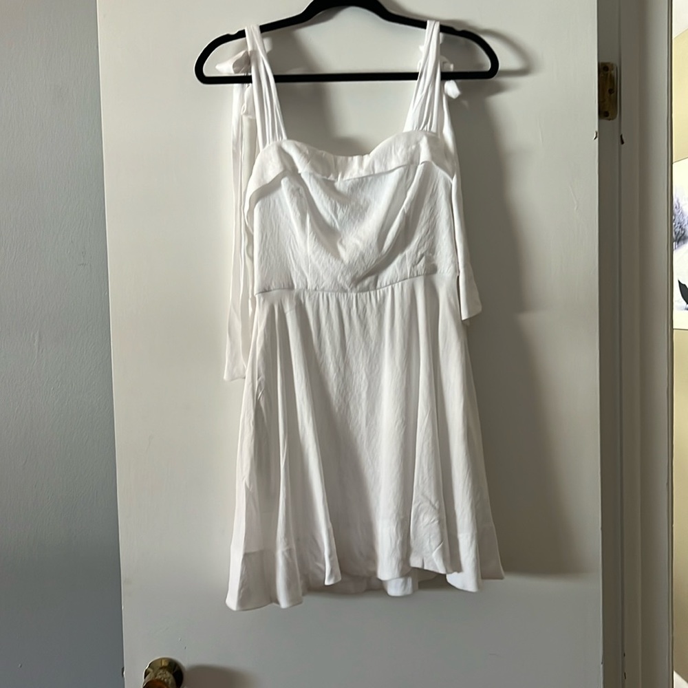 Blue Rain (Francesca’s) white dress. Great for bridal showers/bachelorette party